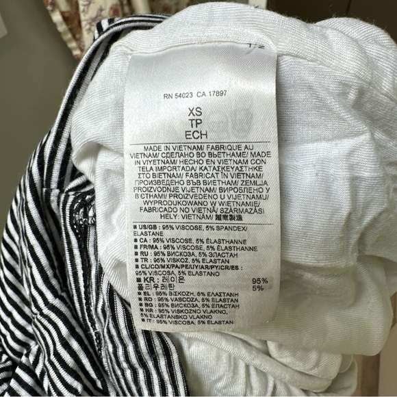 Anthropologie XS S Pencil Stretchy Stripe Skirt Midi - Picture 6 of 6